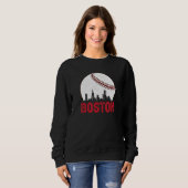 Boston Skyline Boston Massachusetts Baseball Citys Trui (Voorkant volledig)