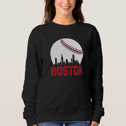 Boston Skyline Boston Massachusetts Baseball Citys Trui (Voorkant)