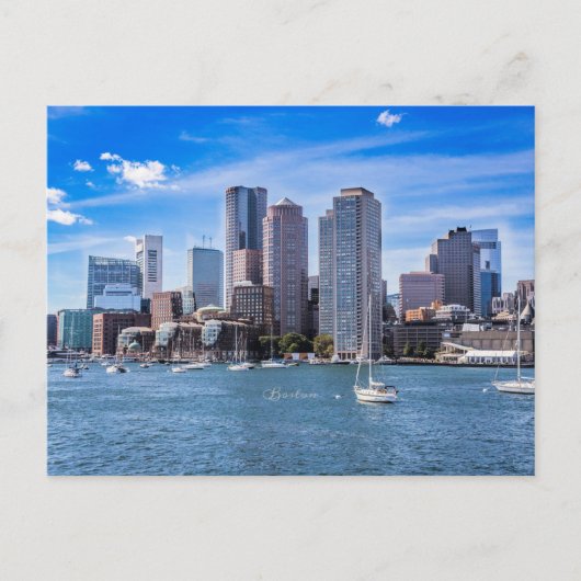 Boston Skyline Briefkaart (Voorkant)