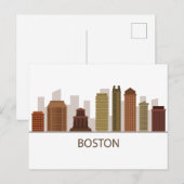 Boston Skyline Briefkaart (Voorkant / Achterkant)