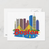 Boston Skyline Briefkaart (Voorkant / Achterkant)