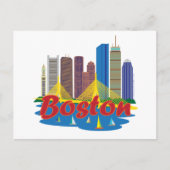 Boston Skyline Briefkaart (Voorkant)
