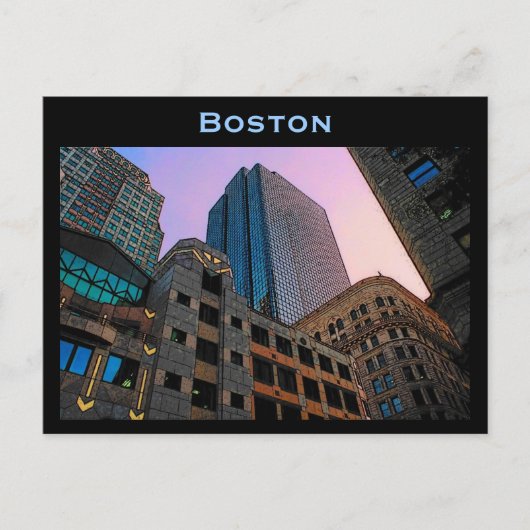 Boston Skyline Briefkaart (Voorkant)