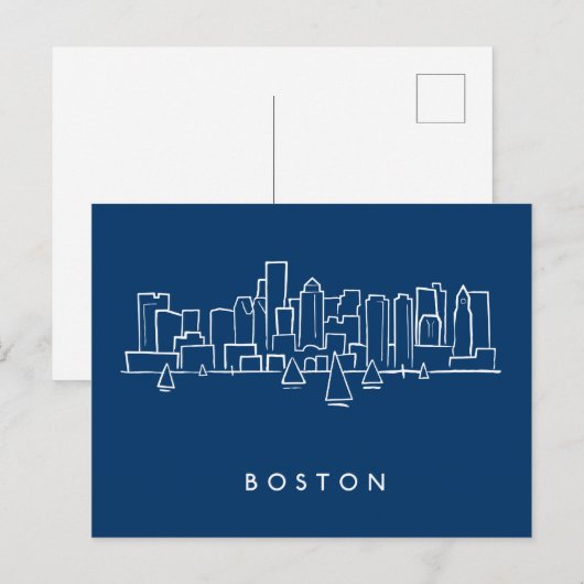 Boston Skyline Briefkaart (Voorkant / Achterkant)