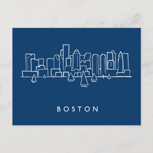 Boston Skyline Briefkaart (Voorkant)