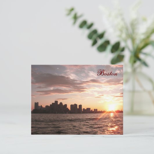 Boston Skyline Briefkaart (Staand voorkant)