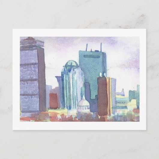 Boston Skyline Briefkaart (Voorkant)
