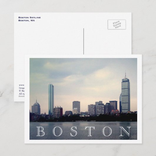 Boston Skyline Briefkaart (Voorkant / Achterkant)