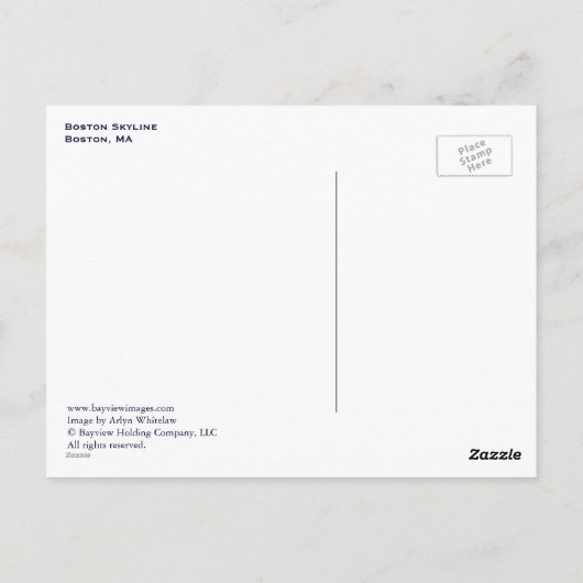 Boston Skyline Briefkaart (Achterkant)