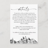 Boston Skyline bruiloft details Kaart, 3.5x5 Informatiekaartje (Voorkant)