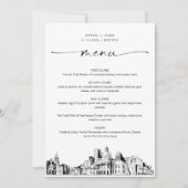 Boston Skyline bruiloft diner menu Kaart 5x7 (Voorkant)