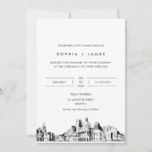 Boston Skyline bruiloft uitnodiging met foto (Voorkant)