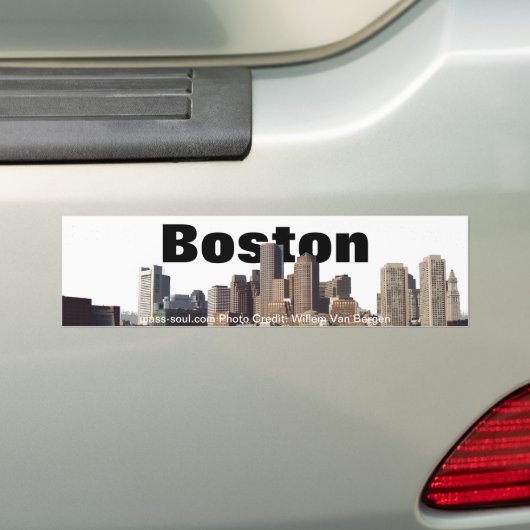 Boston Skyline Bumpersticker (Op auto)