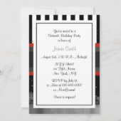 Boston Skyline BW BLK WHT STRP Rood Zoet 16 Party Kaart (Achterkant)