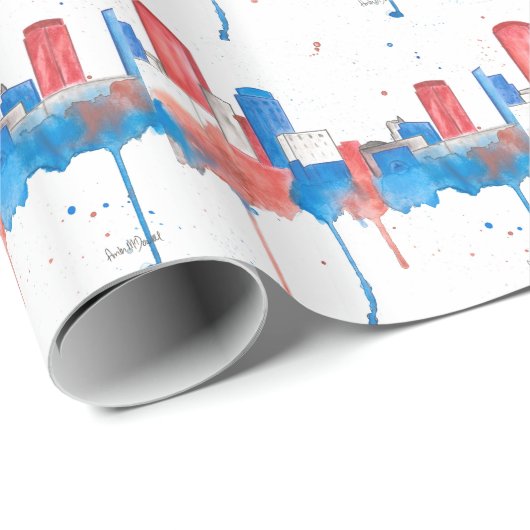 Boston Skyline Cadeaupapier (Rol Hoek)