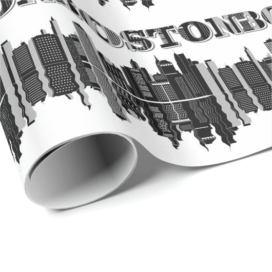 Boston Skyline Cadeaupapier (Rol Hoek)