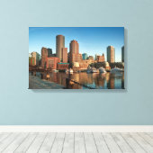 Boston skyline canvas afdruk (Insitu (Houten vloer))