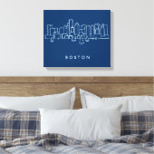 Boston Skyline Canvas Afdruk (Insitu (Slaapkamer))