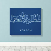 Boston Skyline Canvas Afdruk (Insitu (Houten vloer))