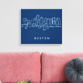 Boston Skyline Canvas Afdruk (Insitu (Woonkamer))
