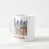 Boston Skyline Canvas Kunst: Historische bezienswa Koffiemok (Voorkant links)