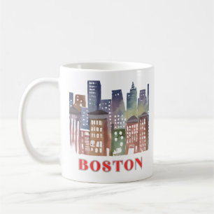 Boston Skyline Canvas Kunst: Historische bezienswa Koffiemok