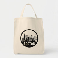 Boston Skyline Canvas tas - Classic Zwart-wit