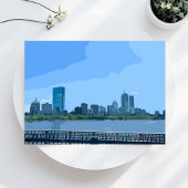 Boston Skyline Charles River Painting, blz Briefkaart
