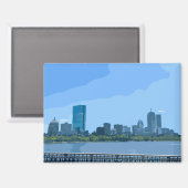 Boston Skyline Charles River Painting, blz Magneet (Voorkant / Achterkant)