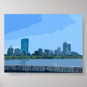 Boston Skyline Charles River Painting, blz Poster (Voorkant)