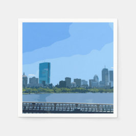 Boston Skyline Charles River Painting Servet