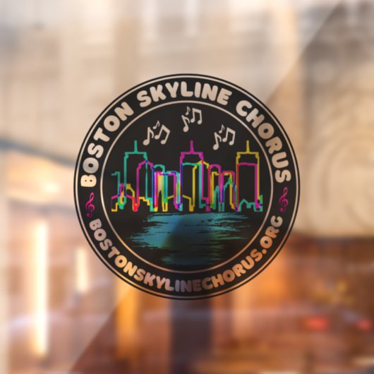 Boston Skyline Chorus Logo Window Cling Raamsticker (Vel 2)