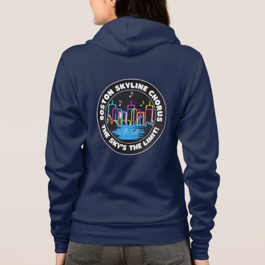 Boston Skyline Chorus Logo Woman's zip up hoodie (Achterkant)