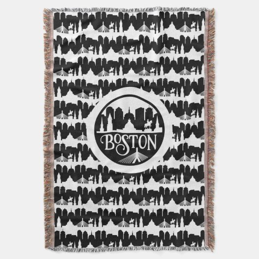 Boston Skyline Deken (Voorkant Verticaal)
