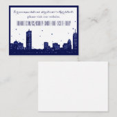 Boston Skyline Donkerblauw op witte Insert Kaart (Voorkant / Achterkant)