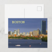 Boston Skyline en Charles River Briefkaart (Voorkant / Achterkant)