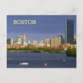 Boston Skyline en Charles River Briefkaart (Voorkant)