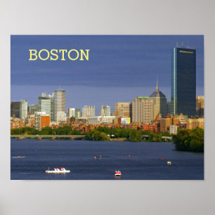 Boston Skyline en Charles River Poster