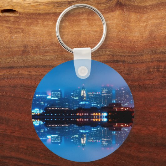 Boston skyline en mist sleutelhanger (Voorkant)