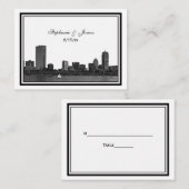 Boston Skyline Etched Escort Cards #2 Plaatskaartje (Voorkant / Achterkant)