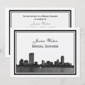 Boston Skyline Etched Framed H Vrijgezellenfeest Kaart (Voorkant / Achterkant)