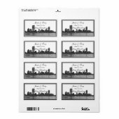 Boston Skyline Etched Framed H Wine Label (Full Sheet)