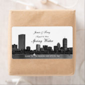 Boston Skyline Etched H #2 Water Bottle Etiket (Insitu)