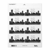 Boston Skyline Etched H #2 Water Bottle Etiket (Full Sheet)