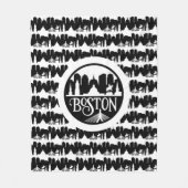 Boston Skyline Fleece Deken (Voorkant)