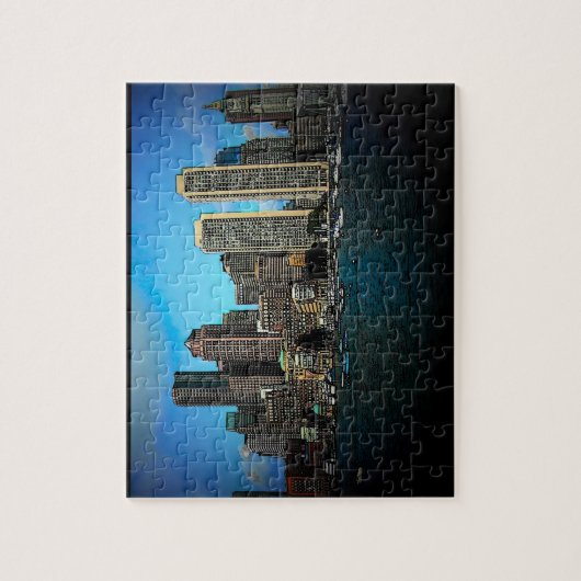 Boston Skyline Fotokunst Tekening Legpuzzel (Verticaal)