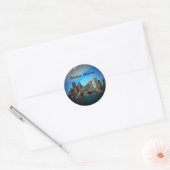 Boston Skyline Fotokunst Tekening Ronde Sticker (Envelop)