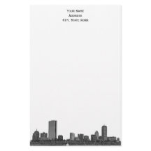 Boston Skyline geëtst 01 Stationery