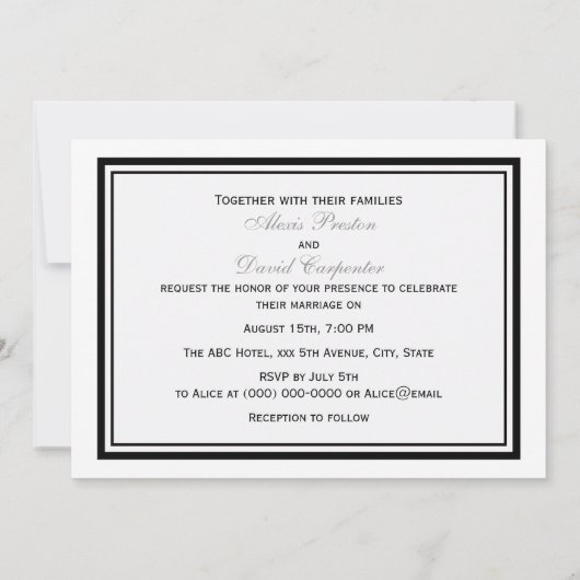 Boston skyline geëtst ingelijst H bruiloft Kaart (Achterkant)