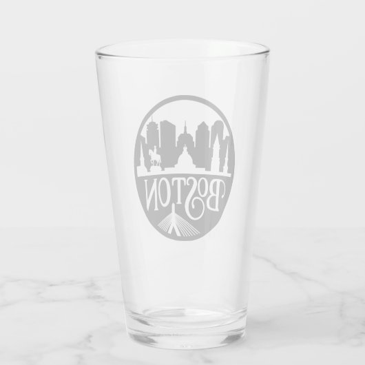 Boston Skyline Glas (Achterkant)